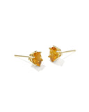 CAILIN CRYSTAL STUD GOLD EARRINGS GOLDEN YELLOW CRYSTAL