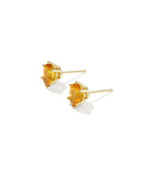 CAILIN CRYSTAL STUD GOLD EARRINGS GOLDEN YELLOW CRYSTAL