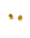 CAILIN CRYSTAL STUD GOLD EARRINGS GOLDEN YELLOW CRYSTAL