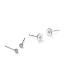 ARLENE STUD EARRING SET SILVER WHITE CZ