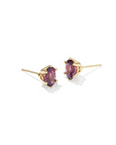 CAILIN CRYSTAL STUD EARRINGS GOLD PURPLE CRYSTAL