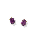 CAILIN CRYSTAL STUD EARRINGS GOLD PURPLE CRYSTAL