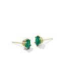 CAILIN CRYSTAL STUD EARRINGS GOLD GREEN CRYSTAL