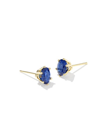 CAILIN CRYSTAL STUD EARRINGS GOLD BLUE VIOLET CRYSTAL