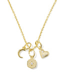 ARLENE CHARM NECKLACE GOLD WHITE CZ