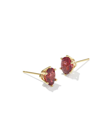 CAILIN CRYSTAL STUD EARRINGS GOLD RED CRYSTAL