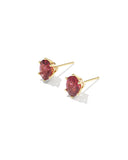 CAILIN CRYSTAL STUD EARRINGS GOLD RED CRYSTAL