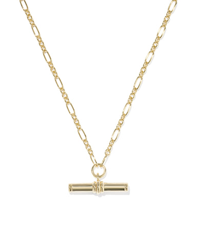 BREE METAL T BAR SHORT PENDANT NECKLACE GOLD