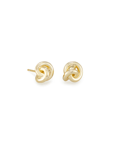 PRESLEIGH LOVE KNOT STUD EARRINGS GOLD METAL