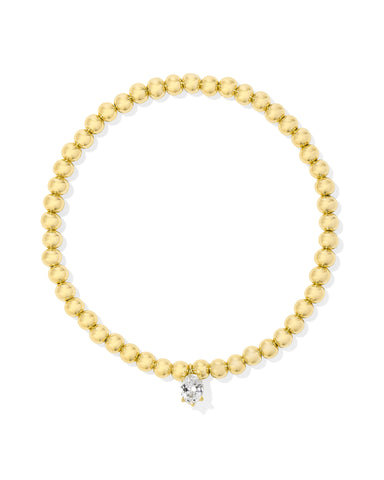 CAILIN STRETCH BRACELET GOLD WHITE CRYSTAL