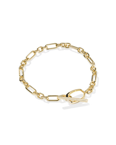 SYLVIA METAL LINK AND CHAIN BRACELET GOLD