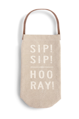 Sip, Sip Hooray - Wine Bottle Bag