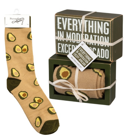 Box Sign & Sock Set - Avocado