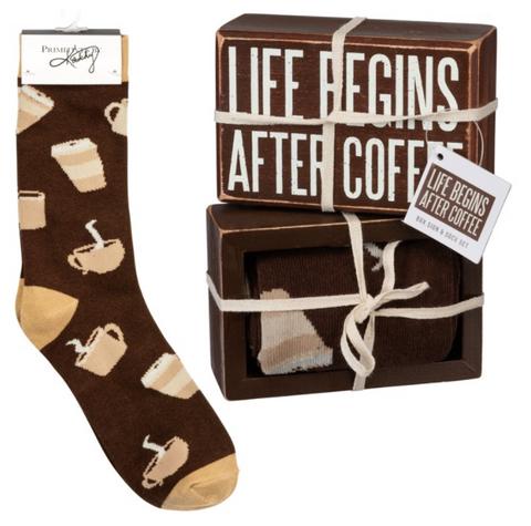 Box Sign & Sock Set - Life
