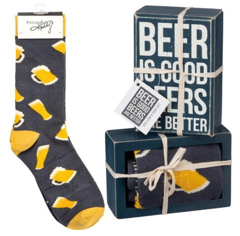 Box Sign & Sock Set - Beers