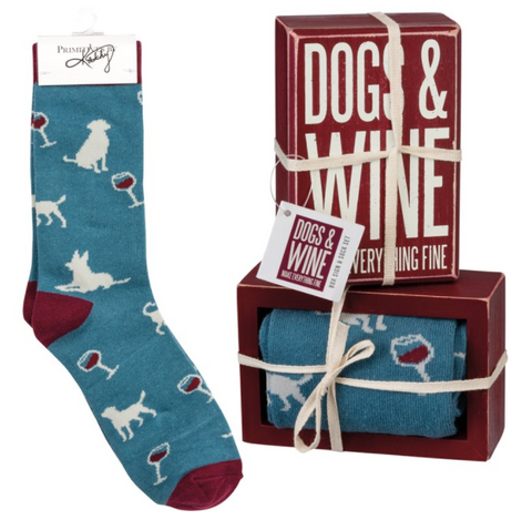 Box Sign & Sock Set - Dogs