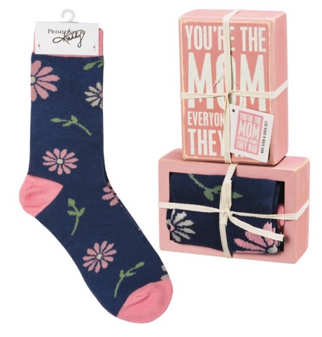 Box Sign & Sock Set - Mom