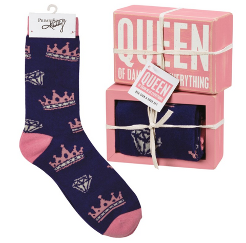 Box Sign & Sock Set - Queen