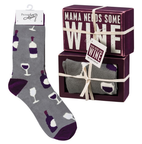 Box Sign & Sock Set - Mama