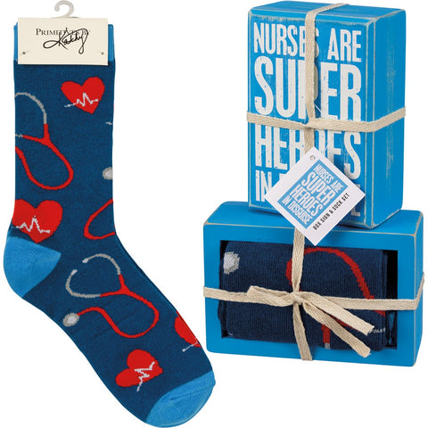 Box Sign & Sock Set - Nurses