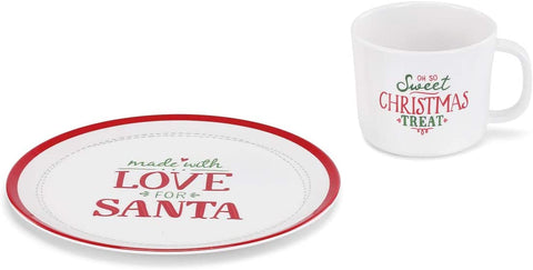 Made with Love for Santa-Snack Plate & Cup Set