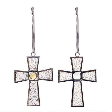 Glass Cross Ornaments