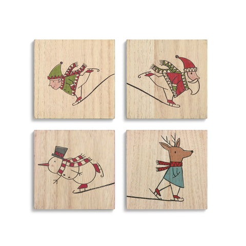 Skating Characters Coasters - 4 Assorted