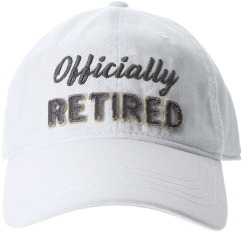 OFFICIALLY RETIRED - White Adjustable ball cap