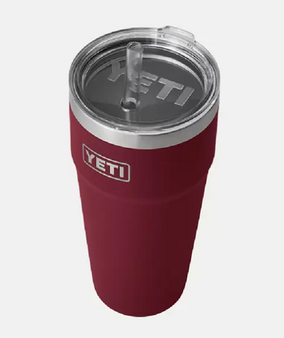 YETI® Harvest Red Rambler 26 oz Stackable Cup with Straw Lid