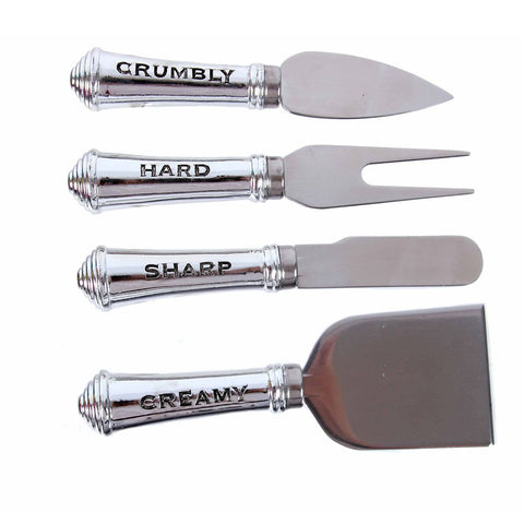 Metal Inscribed Cheese Knift Set