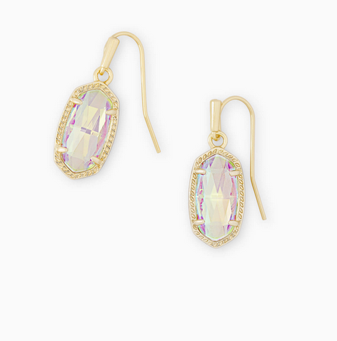 Kendra Scott Lee Gold Drop Earrings in Dichroic Glass