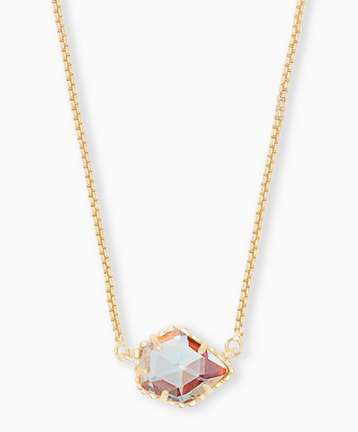 Kendra Scott Tess Gold Pendant Necklace in Dichroic Glass