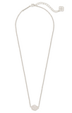 Kendra Scott Tess Silver Pendant Necklace in Iridescent Drusy