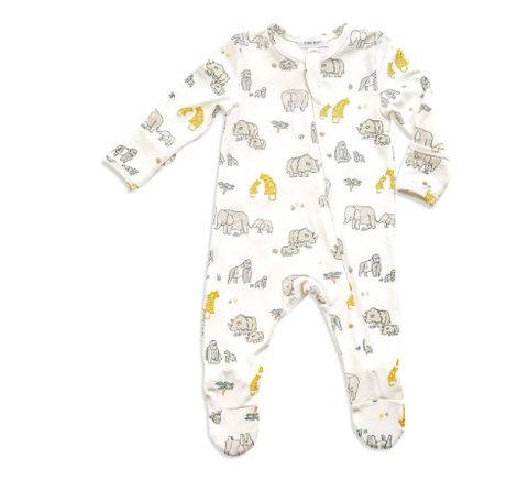 Endangered Species Zipper Footie 3-6 Month