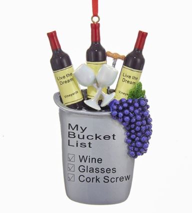 Wine "My Bucket List" Ornament