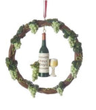 Wine Bottle With Grapevine Wreath Ornaments