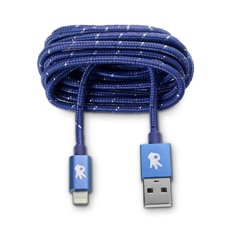 LIGHTNING ( 8 PIN ) BLue EVERLASTING NYLON CABLE 5ft cable with lightning connector