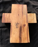 Jancason Hand Carved Wooden Cross with Turquoise #4312