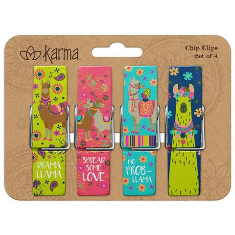 Llama Chip Clips - Set of 4