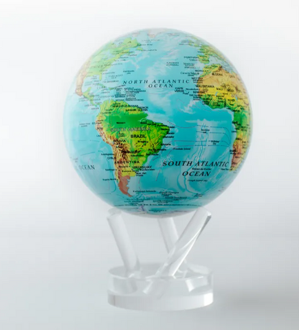 Blue Ocean Relief Map MOVA Globe 4.5" with Acrylic Base