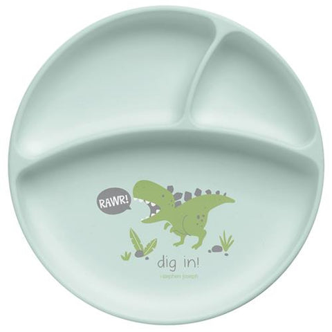 Suction Cup Silicone Plate - Dino