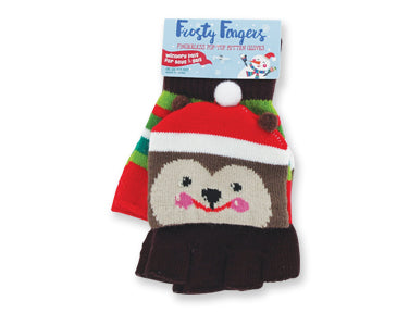 Kids Fingerless Gloves!  Cute as can Be! Snowman, Bear, Elf