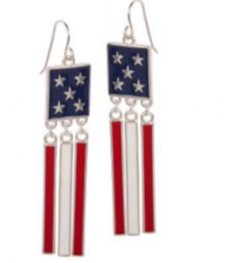 USA Flag Stars Bars Earrings